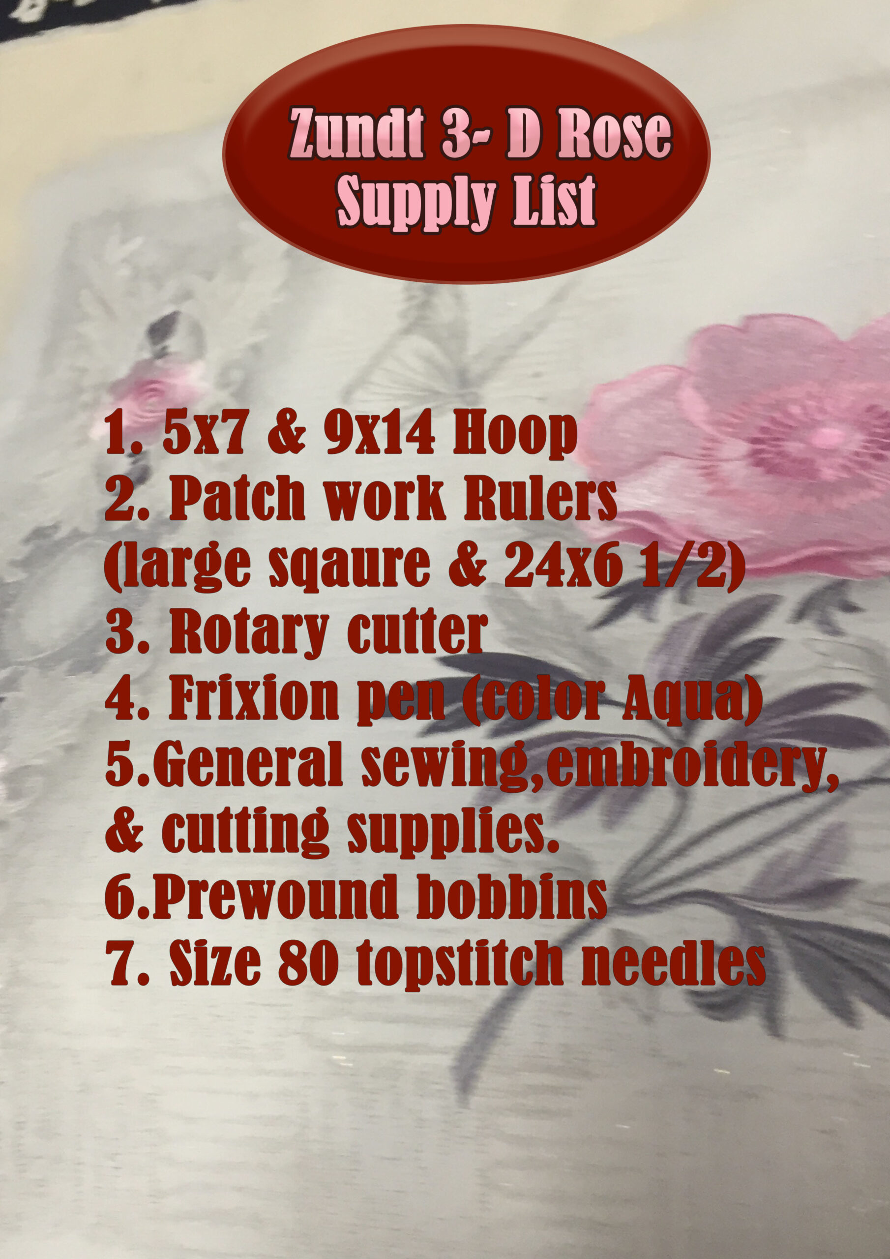 Supply List 3-D Rose
