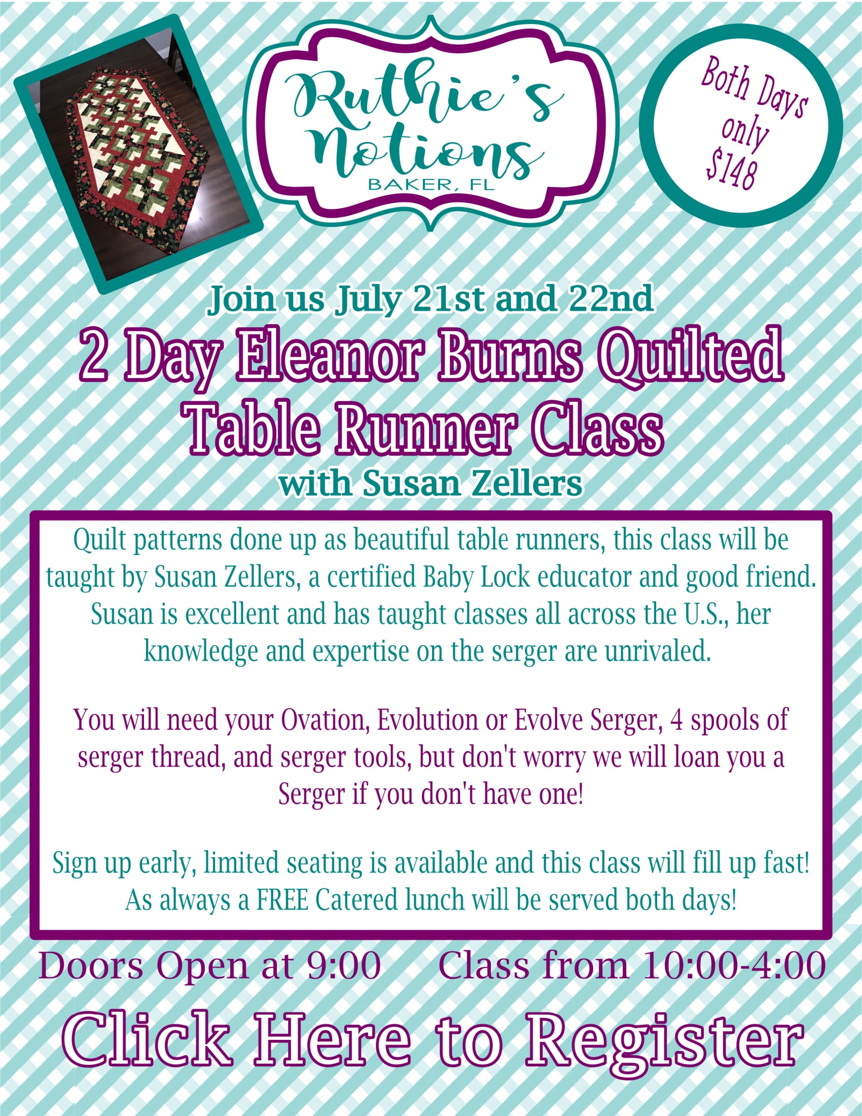Baby Lock Serger Class with Eleanor