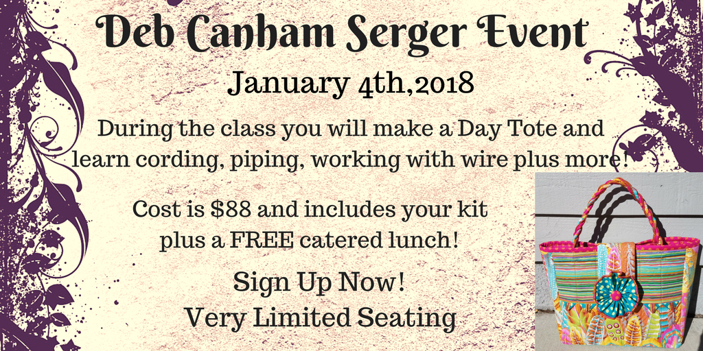 Deb Canham Serger Event Jan 4th,2018