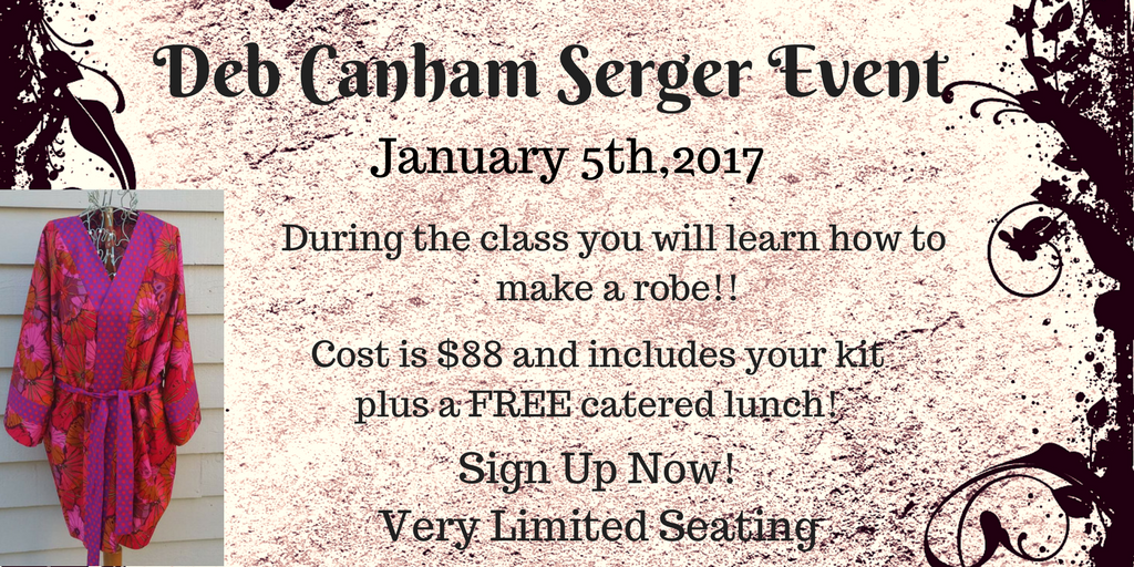 Deb Canham Serger Event – Jan 5th