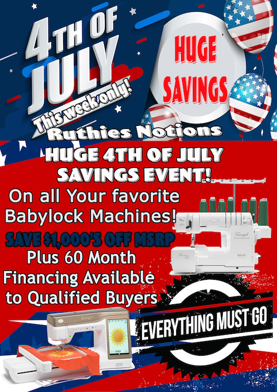 Babylock fourth of july ad