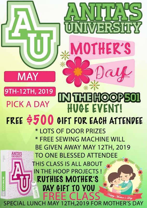 Anitas University Mothers Day Weekend