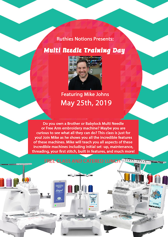 Multi Needle Training Day May 25th with Mike Johns