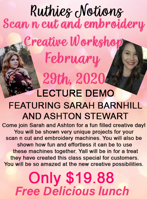 scanncutembroidery creative workshop sarah and ashton