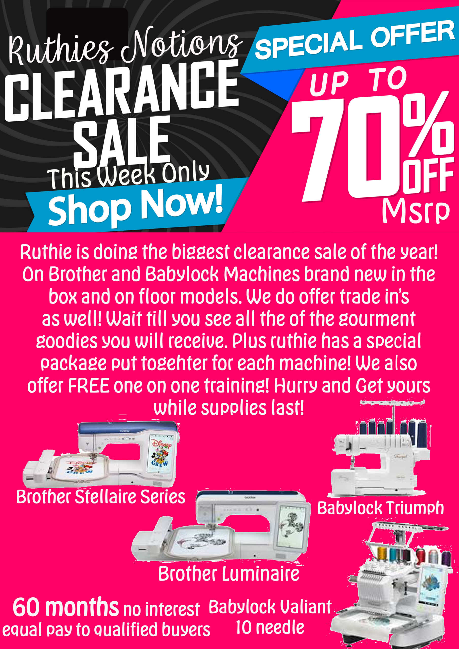 Clearance sale march 20