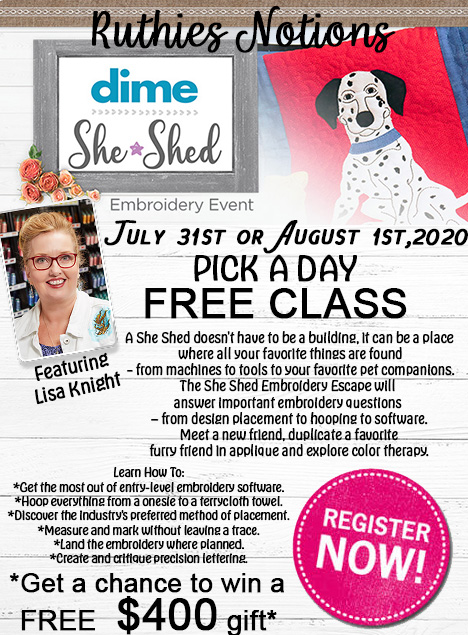 Dime She Shed Event July