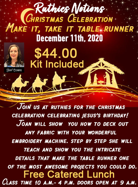 Christmas celebration make it take it table runner december 11