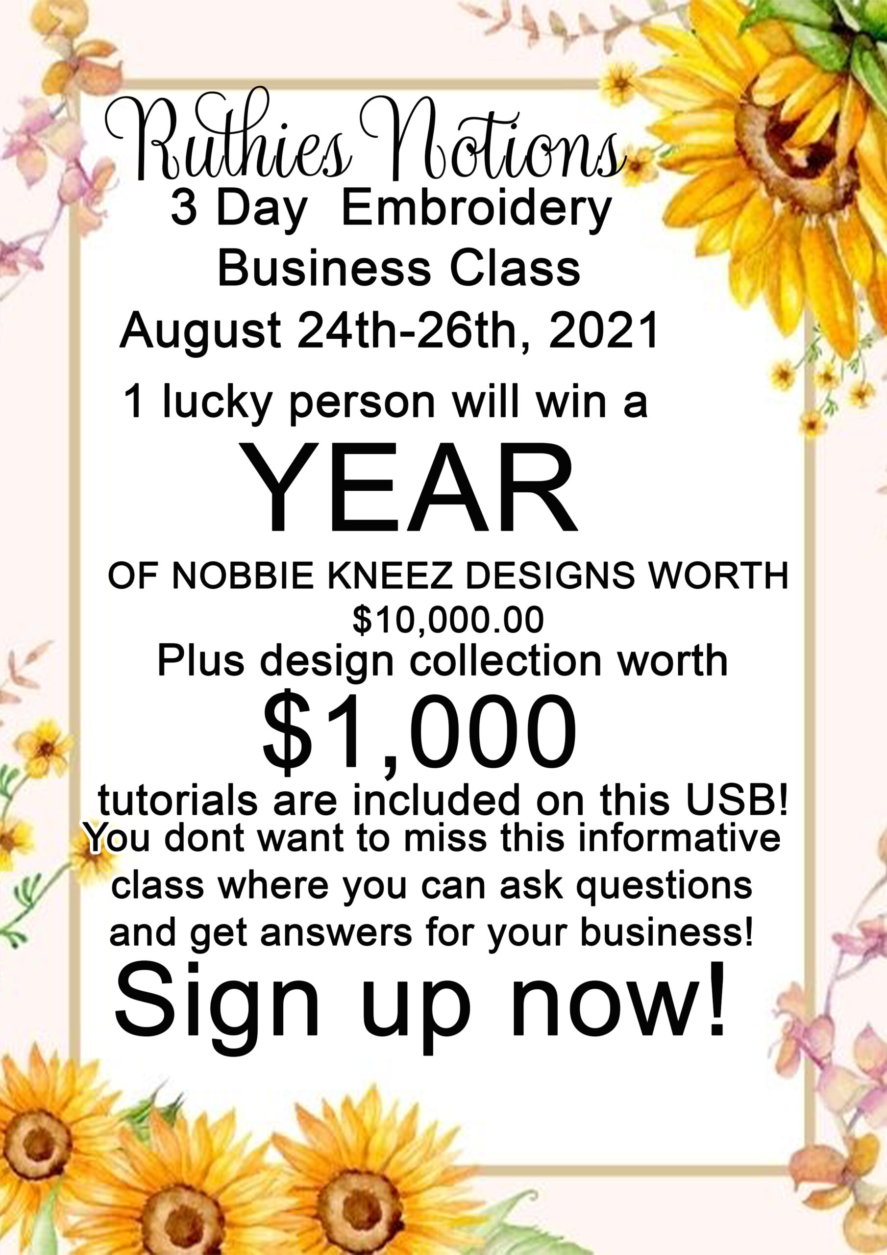3 day embroidery business class dee powell_
