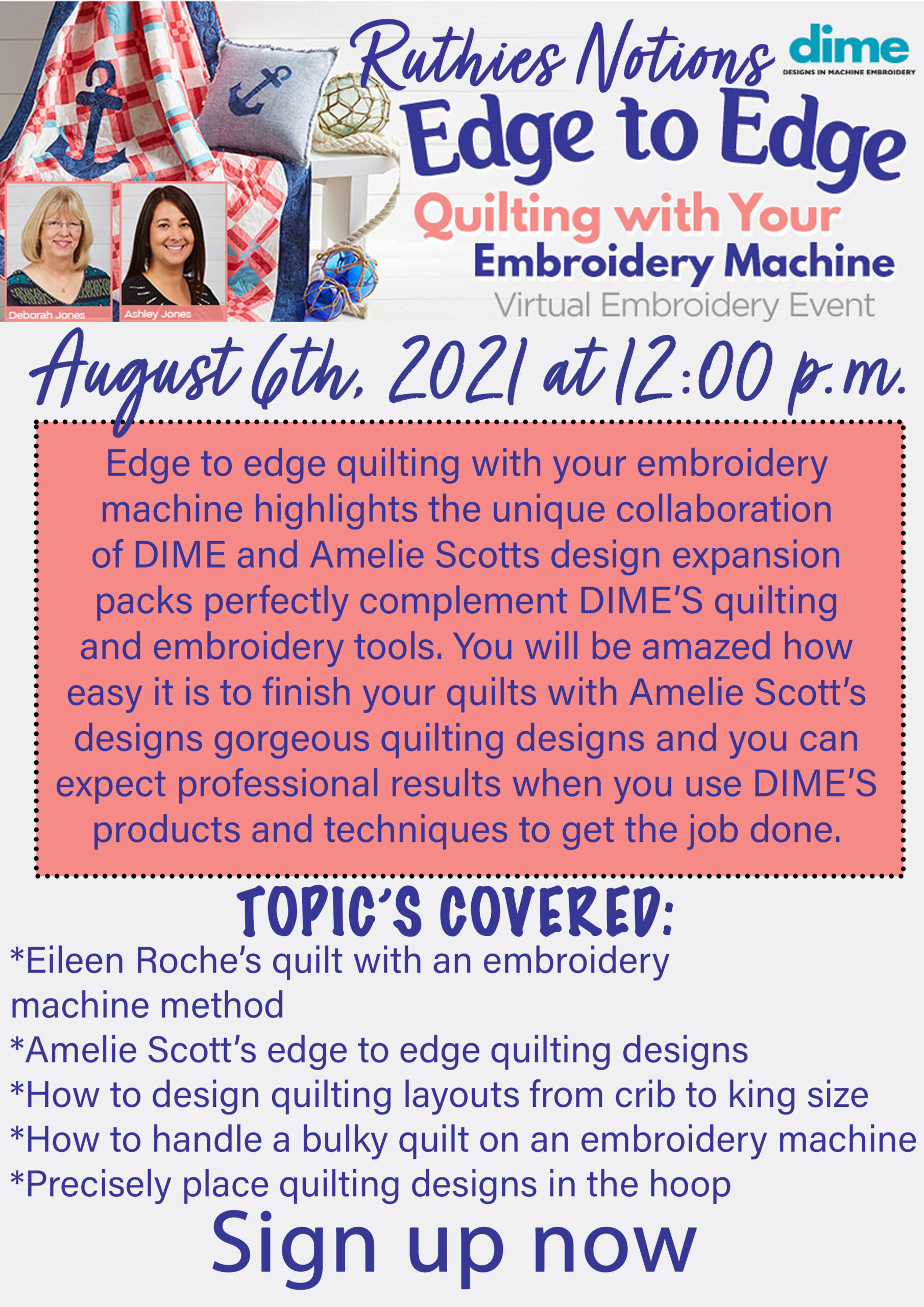 Edge to edge quilting august 6th