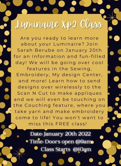 Date: January 20th 2022 Time: Doors open @ 9am Class Starts @10