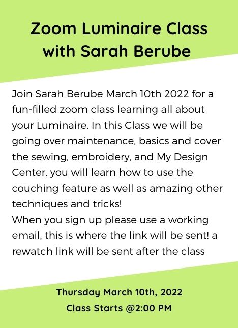 Zoom Luminaire Class with Sarah Berube