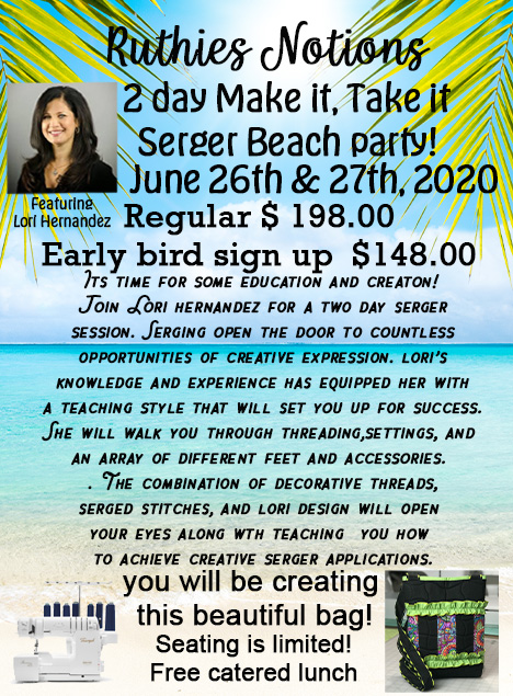 2 day make it take it serger beach party
