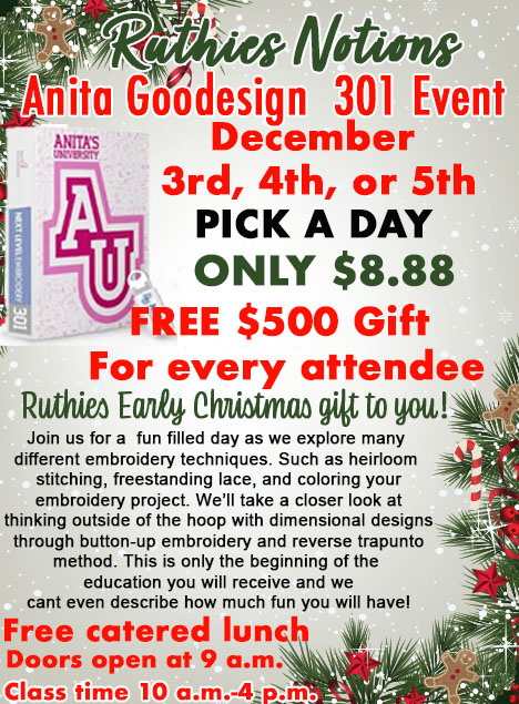 Anita Goodesign 301 event December 2020