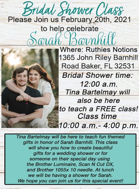 Bridal Shower Class with Tina Bartelmay