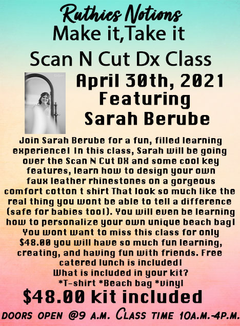 Scan n Cut make and take april 30