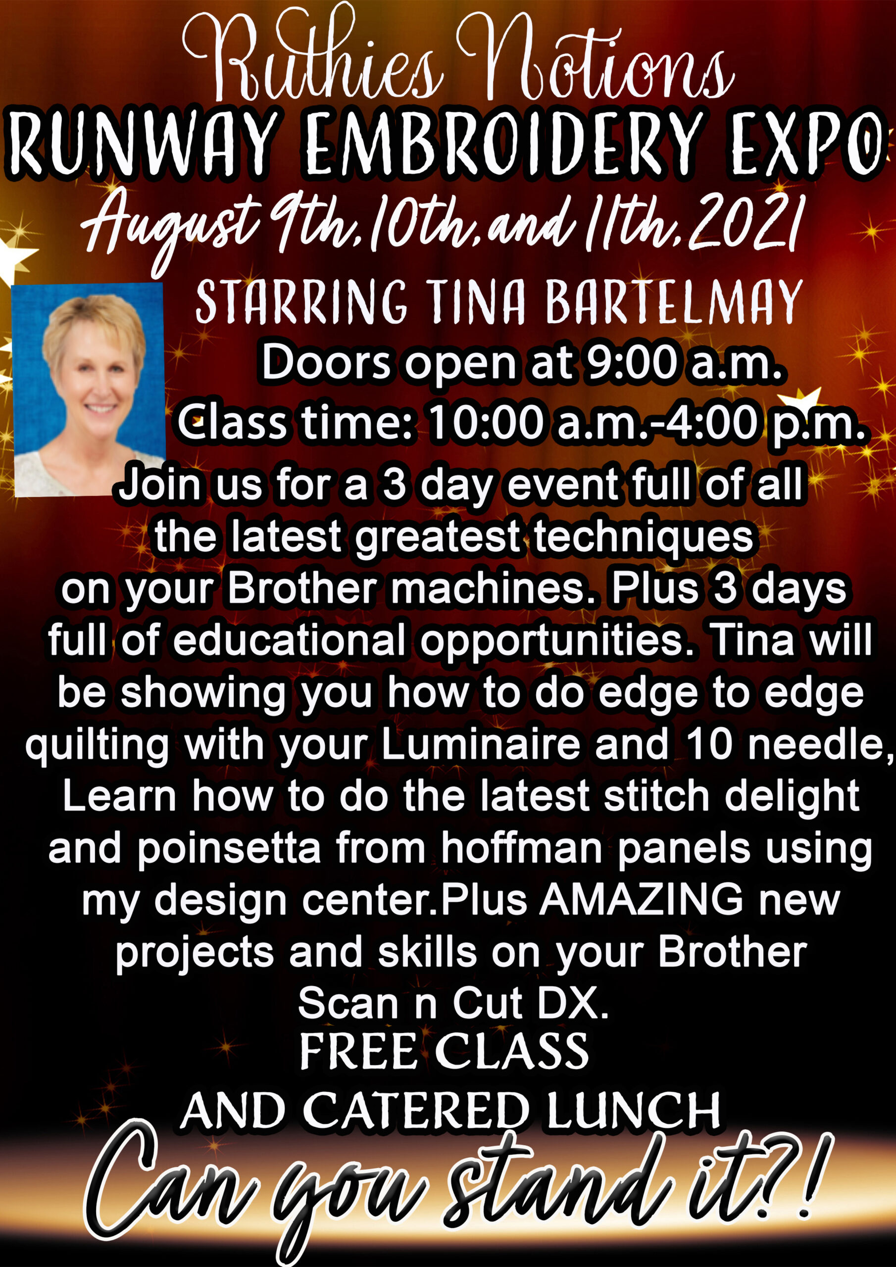 Runway Embroidery Expo August 9th,10th,11th,
