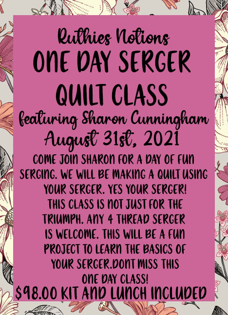 one day serger quilt class august 31st