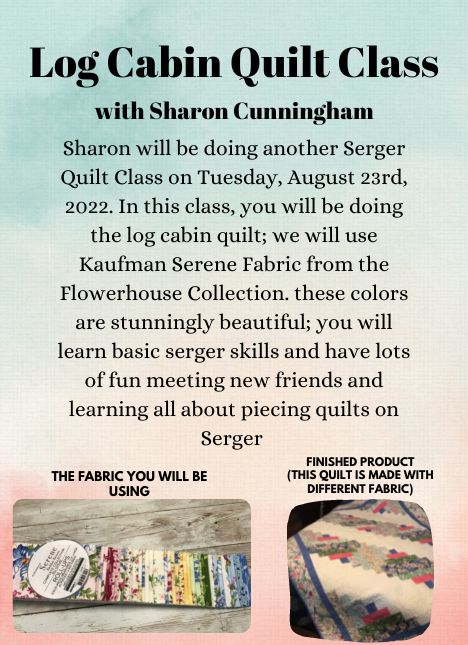 Log Cabin Quilt Class