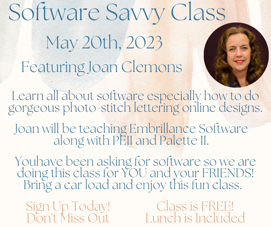 Joan Clemons May 20th Software Savvy Class